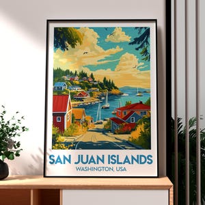 San Juan Islands Poster - Pacific Northwest Print - Washington Poster - San Juan Islands Washington Wall Art - USA Lakes Poster - USA Travel
