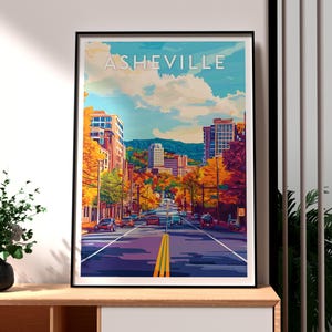 Asheville Print - USA Wall Art - Asheville City Poster - USA Wall Art - Gift for Traveller - North Carolina Print - Asheville North Carolina