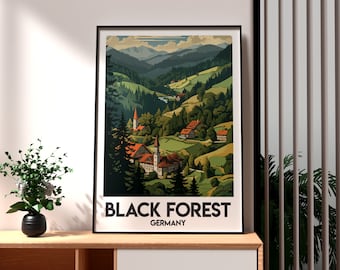 Black Forest Germany Print: Vintage Travel Poster Art