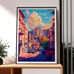 Tirana Print - Albania Wall Art -  Albania Travel Poster - Travel Wall Art - Europe Poster - The Balkans Wall Art - Tirana Poster Albania