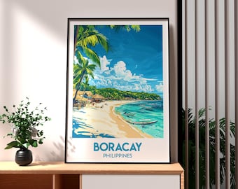 Boracay Philippines Travel Poster: Beach Wall Art Print