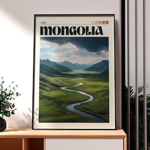Mongolia Print - Mongolia Wall Art - Mongolia Travel Poster - Travel Wall Art - Europe Poster - Central Asia Wall Art - Mongolia Mountains