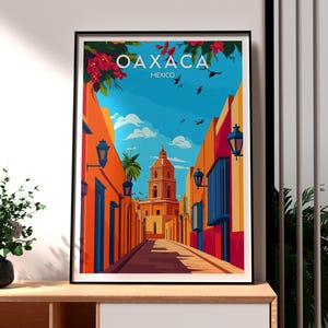Oaxaca Print - Oaxaca Mexico Wall Art - Oaxaca City Poster - Travel Wall Art - Mexico Travel Poster - Oaxaca Wall Art - Travel Art Mexico