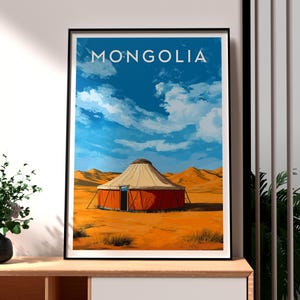 Mongolia Print - Mongolia Wall Art - Mongolia Travel Poster - Travel Wall Art - Europe Poster - Central Asia Wall Art - Mongolia Mountains