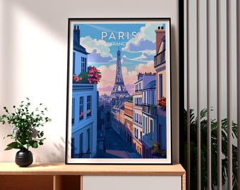 Eiffel Tower Paris Print: France City Travel Poster