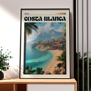 Costa Blanca Poster - Alicante Wall Art - Spain Poster - Spain Travel Print - Costa Blanca - Spain Wall Art - Spanish Wall Art - Spain Coast
