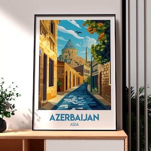 Impression d'Azerbaïdjan - art mural Azerbaïdjan - affiche de voyage Azerbaïdjan - art mural voyage - affiche Europe - art mural Asie occidentale - art Azerbaïdjan