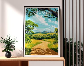 Kruger National Park Print: South Africa Travel Poster