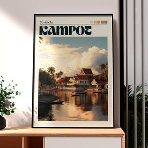 Kampot Print - Cambodia Wall Art - Cambodia Poster - Kampot Wall Art - Asia Travel Poster - Kampot Art Print - Cambodia Art - Krong Kampot