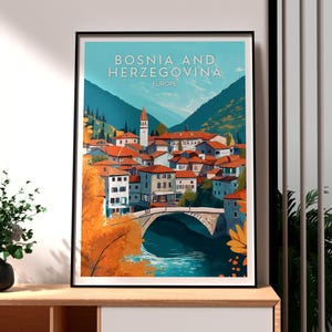 Bosnia and Herzegovina Wall Art - Mostar Poster - Neretva River - Stari Most Bridge - Bosnia Poster - Mostar Wall Art Europe Herzegovina