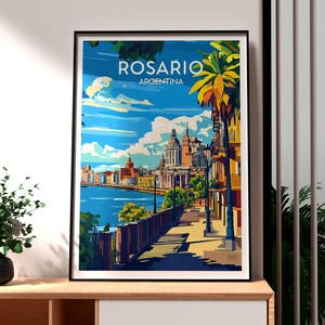 ロザリオ旅行プリント - アルゼンチン壁アート - ロザリオポスター - 旅行者へのギフト - アルゼンチンアート - アルゼンチン旅行ポスター - サンタフェポスター