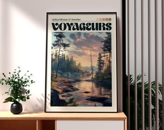 Plakat Parku Narodowego Voyageurs - druk artystyczny na ścianie w Minnesocie