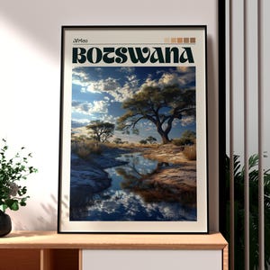 Botswana Travel Print - Botswana Wall Art -  Gaborne Poster - Botswana Travel Wall Art - Africa Poster - Africa Nature - Gaborne Botswana