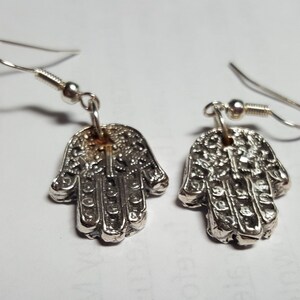 Silver Hamsa Earrings
