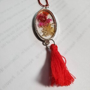 Red Dried Flower Pendant