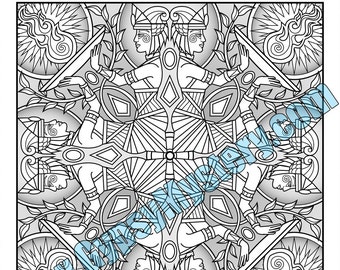 Single Coloring Page - Fire Goddess Mandala Design - Download, Print & Color!