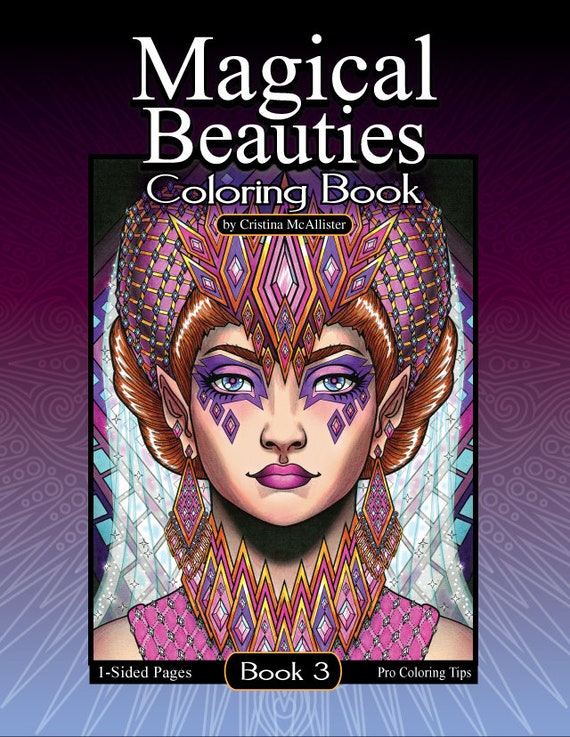 Download Magical Beauties Book 3 Digital Download 24 Fantasy Coloring Etsy