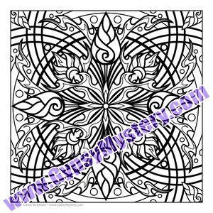 Single Coloring Page - Fire Flower Mandala Design - Download, Print & Color!
