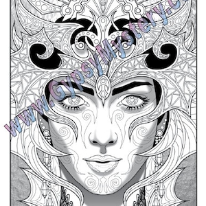 Single Coloring Page - Blessed Empress from the Magical Beauties Collection - Download, Print & Color!
