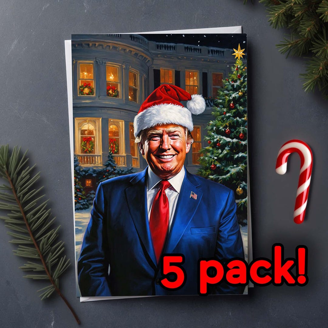 Trump Christmas Card - 5 PACK White House Exterior #1, Holiday Card ...