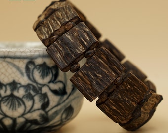 Square-Piece Agarwood Bracelet | Sinking Agarwood | Raw Agarwood Bracelet | Luxury Agarwood | Premium Fragrance | Standard Forest Agarwood