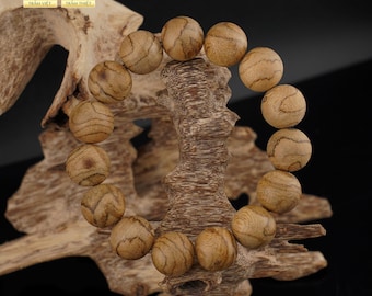 Mid-range Agarwood | Natural Agarwood Bracelet with Oil Veins | Gentle Fragrance | Standard Forest Agarwood | Vietnam Agarwood
