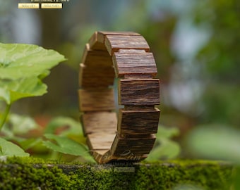 Rectangular Agarwood Bracelet | Natural Oil-Layer Agarwood | Mid-Range Forest Agarwood | Handmade in Vietnam | Unisex