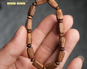 Sinking Agarwood | Premium Fragrance | Irregular Bamboo-Style Agarwood Bracelet | Standard Forest Agarwood | Luxury Agarwood