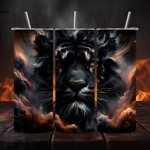Digitaal - Astral Tiger beker wrap, 20 oz skinny beker wrap, Dark Fantasy sublimatie cadeau creatie ontwerp - direct downloaden