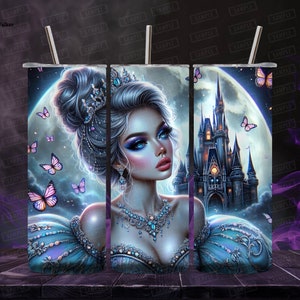 Digital - Fantasy Butterfly Princess Tumbler Wrap, Dark Fantasy Tumbler Wrap, Gothic Sublimationsgeschenk Kreation Design - sofort Download
