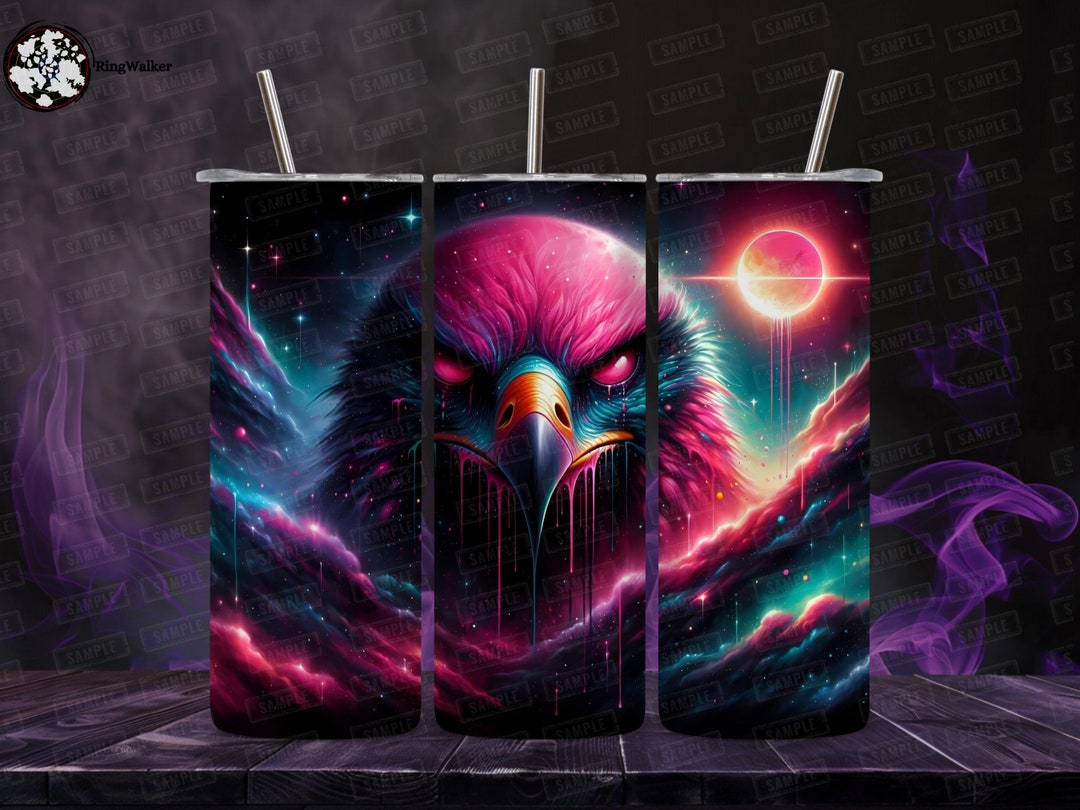 Dripping Hawk Galaxy Tumbler Wrap: Dark Fantasy Sublimation Design ...