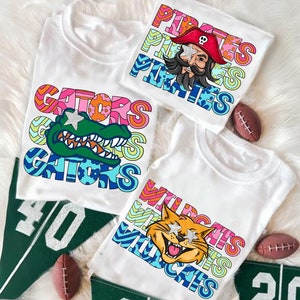 Custom Preppy Mascot Shirt, Favorite Team Shirt, Custom Mascot Shirts, School Spirit Mascot shirt Team Fans, Personalized Team Name Shirts