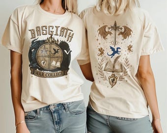 Fourth Wing Basgiath War College Shirt Dragon Rider Fantasy Merch Violet Sorrengail Xaden Riorson Bookish Gift for Readers