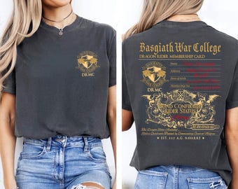 Basgiath War College Comfort Colors TShirt, Dragon Rider Membership Card Tee, Fourth Wing Series Bookish Merch, Gift For Book Lover