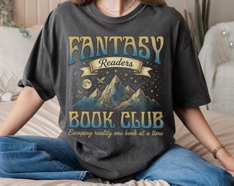 Fantasy Reader Society Book Club Shirt, Dragon Merch T-Shirt, Romance Gift for Reader, Bookish Novelty Shirts
