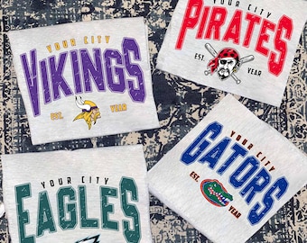 Custom Mascot with The City Shirt, Favorite Team Shirt, Custom Mascot Shirts, School Spirit Shirt, Team Fans, Personalized Team Name Shirts