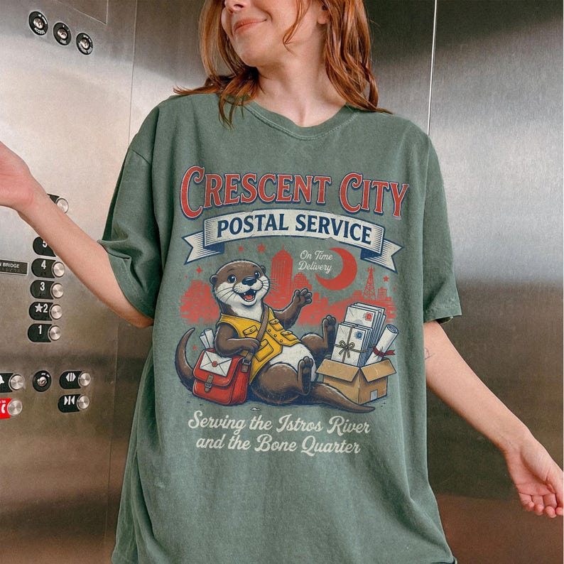 Crescent City Postal Service Shirt, Crescent City Book Merch T Shirt For Fan, SJM Merch Bryce Quinlan image 5