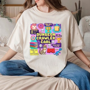 Dungeon Crawler Carl Shirt , New Achievement T Shirt, Princess Donut & Mongo Tee, Bookish Graphic Sci-Fi Reader Gift