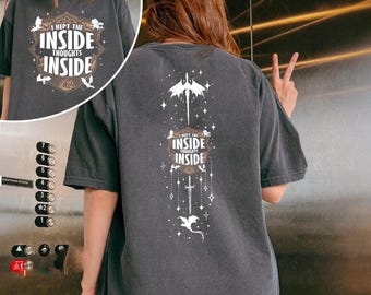Ridoc Quest Squad Comfort Colors Shirt, I Kept The Inside Thoughts Inside Tee, Onyx Storm Fourth Wing Shirt For Fans, Bookish Gift
