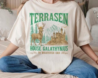 Camiseta Terrasen Galathynius, camiseta "To Whatever End", camiseta inspirada en SJM TOG, regalo para amantes de los libros