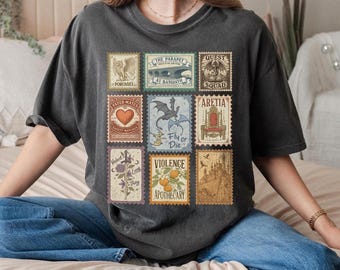 Fourth Wing Books Stamp Shirt , Fourth Wing Inspired Shirt, Dragon Rider Shirt, Romantasy Fan Shirt, Book Lovers Tee