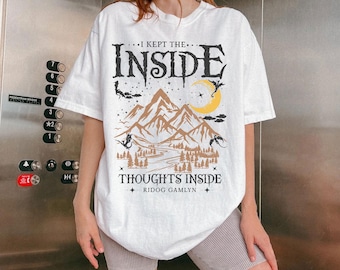 Ridoc Quest Squad Comfort Colors Shirt, I Kept The Inside Thoughts Inside Tee, Onyx Storm Fourth Wing Shirt For Fans, Bookish Gift