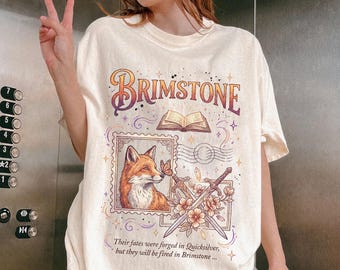 Camiseta de zorro de nieve de ónix y Quicksliver, camiseta de Saeris Fane Brimstone, camiseta de fantasía de Fae and Alchemy, regalo para amantes de los libros.