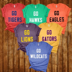 Custom Mascot Shirts, School Spirit Shirt, Mascot Team Tee, Team Mascot Shirt, Personalized School Team Name Shirt, Football Shirt