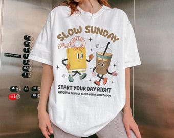 Camiseta del Club de Lectura de Domingo Lento, Camiseta para Ratón de Biblioteca, Regalo para Amante de los Libros, Ropa Divertida para Leer