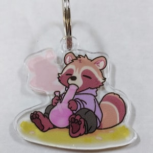 Stoner Raccoon Keychain