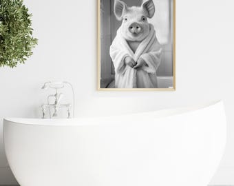 Asciugamani Divertenti A Forma Di Maiale Con Spazzolino: Decorazione Originale Per Bagno E Cucina