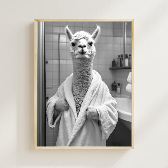 Poster in metallo con alpaca e sapone da bagno con scritta Wash Your Hooves, regalo di compleanno, 20 x 30 cm