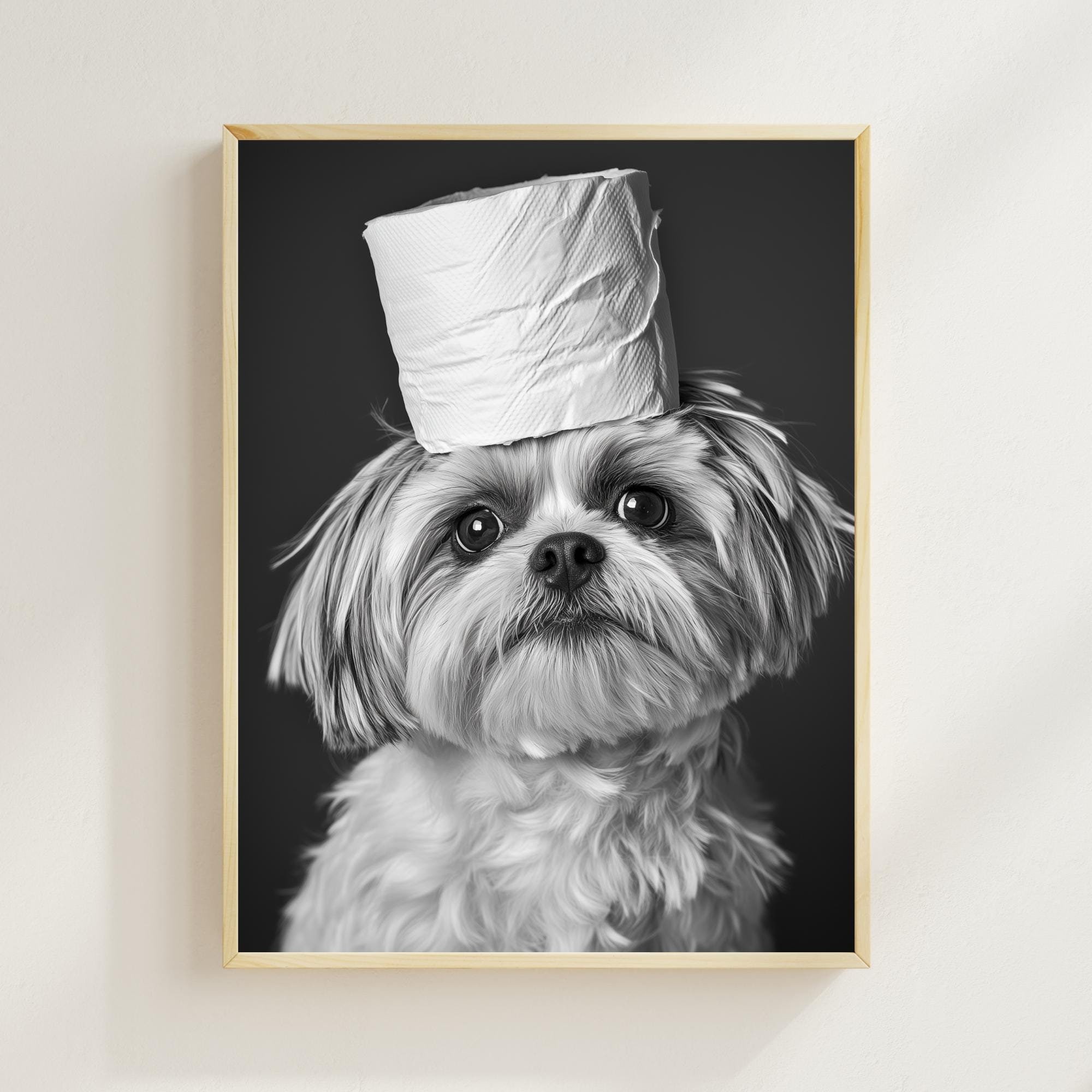 XYANFA Shih Tzu Kitchen Towel – Fun Dog Lover Dish Towel, Hostess Gift, Tea Towel With Humorous Text