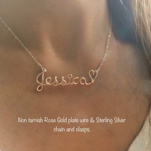 Dainty custom wire name necklace, Wire name necklace, Personalized name necklace